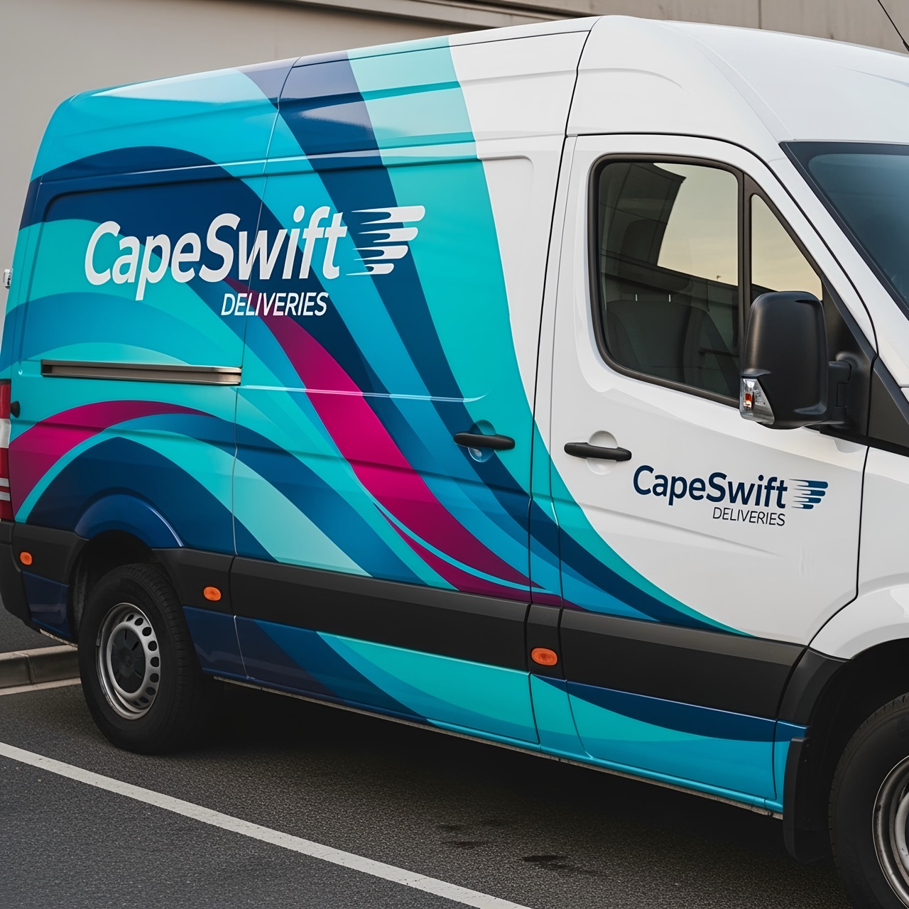 Large delivery vehicle wrapped with high-end cast self-adhesive vinyl from NUtec Digital Ink, showcasing vibrant colors and durability for vehicle signage.