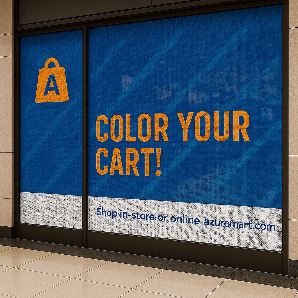 NUtec retail storefront graphics ink: Vibrant storefront window graphics on perforated and cast vinyl