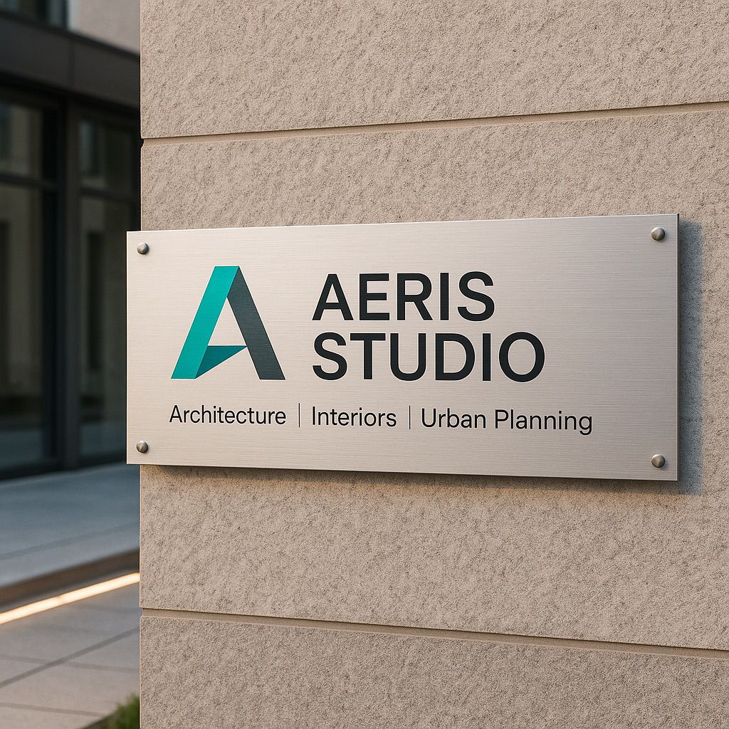 Aeris Studio architectural sign on metal printed with NUtec UV-Cured inks for Architectural Signage Digital Ink.
