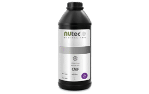 CMF UV printer maintenance fluid for NUtec UV-curable inks, showcasing care and maintenance fluid use