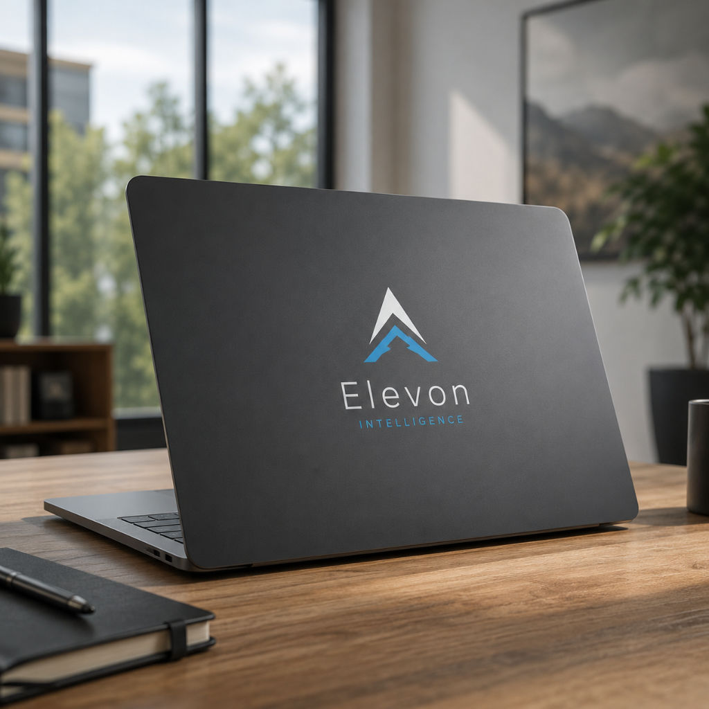Laptop with personalised decal printed using UV DTF technology supported by NUtec Digital Ink's R10-DTF solution, ideal for corporate branding and promotional graphics on device surfaces